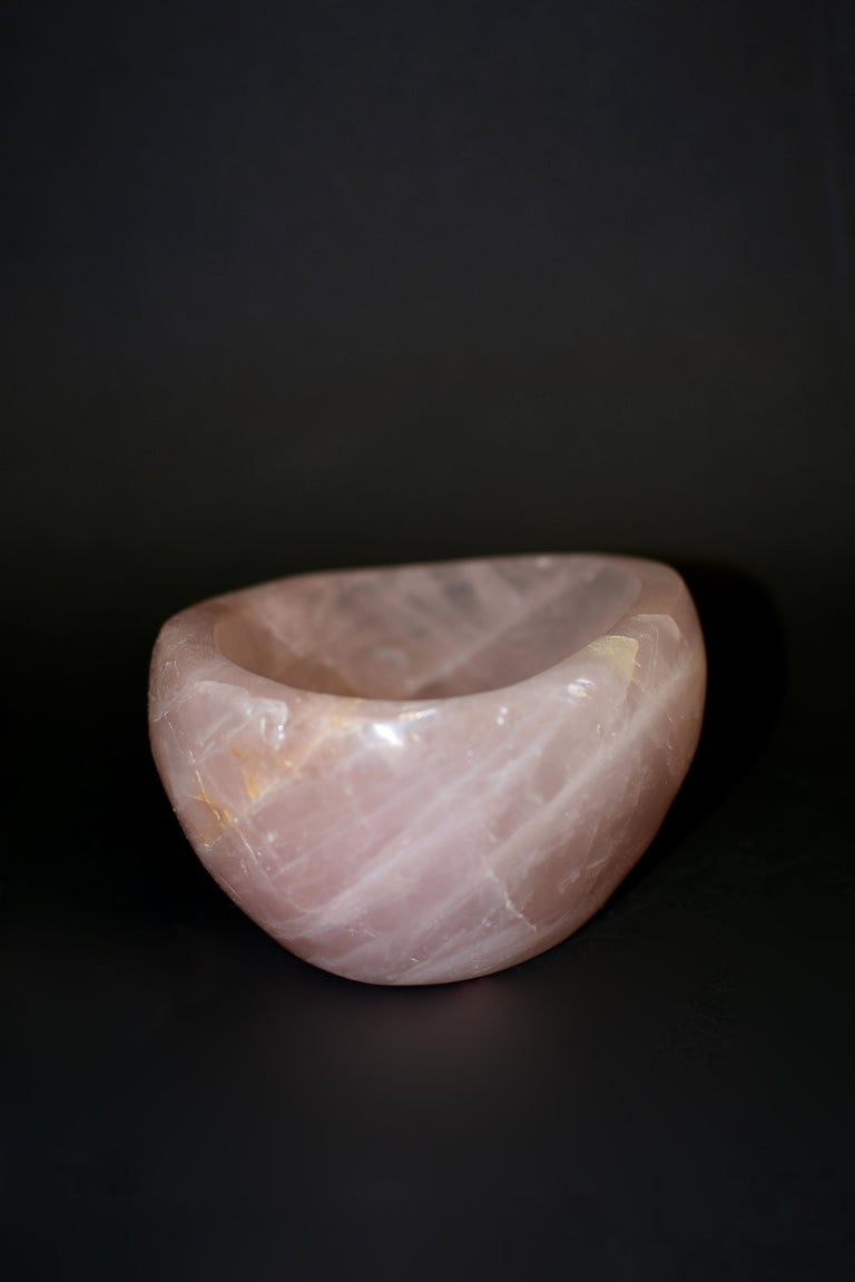 Oval Rose Quartz Bowl 6 Lb For Sale at 1stDibs