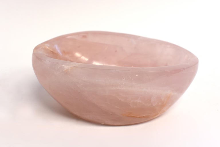 Oval Rose Quartz Bowl 6 Lb For Sale at 1stDibs