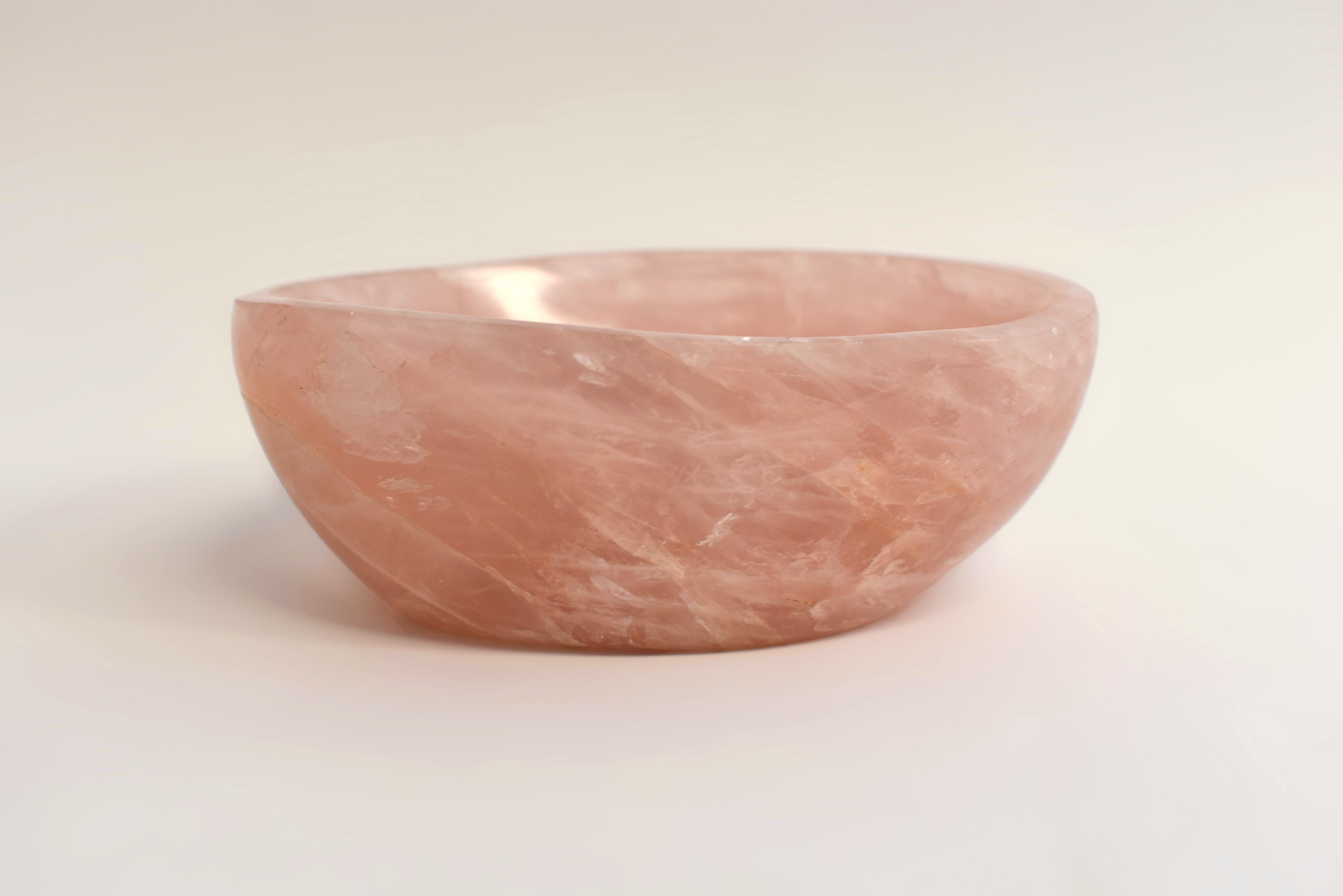 Malagasy Oval Rose Quartz Bowl 7.25