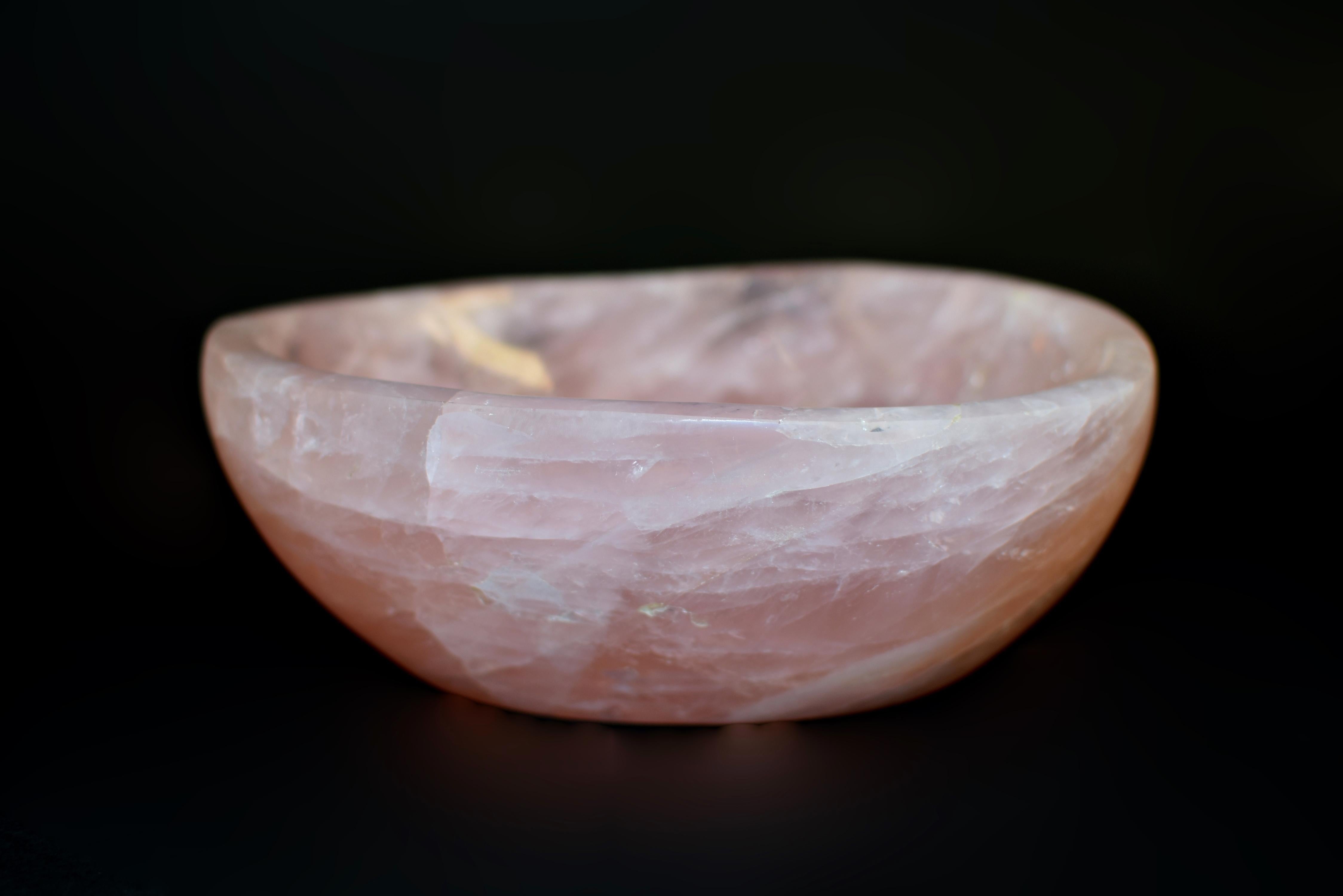 Oval Rose Quartz Bowl 7.25