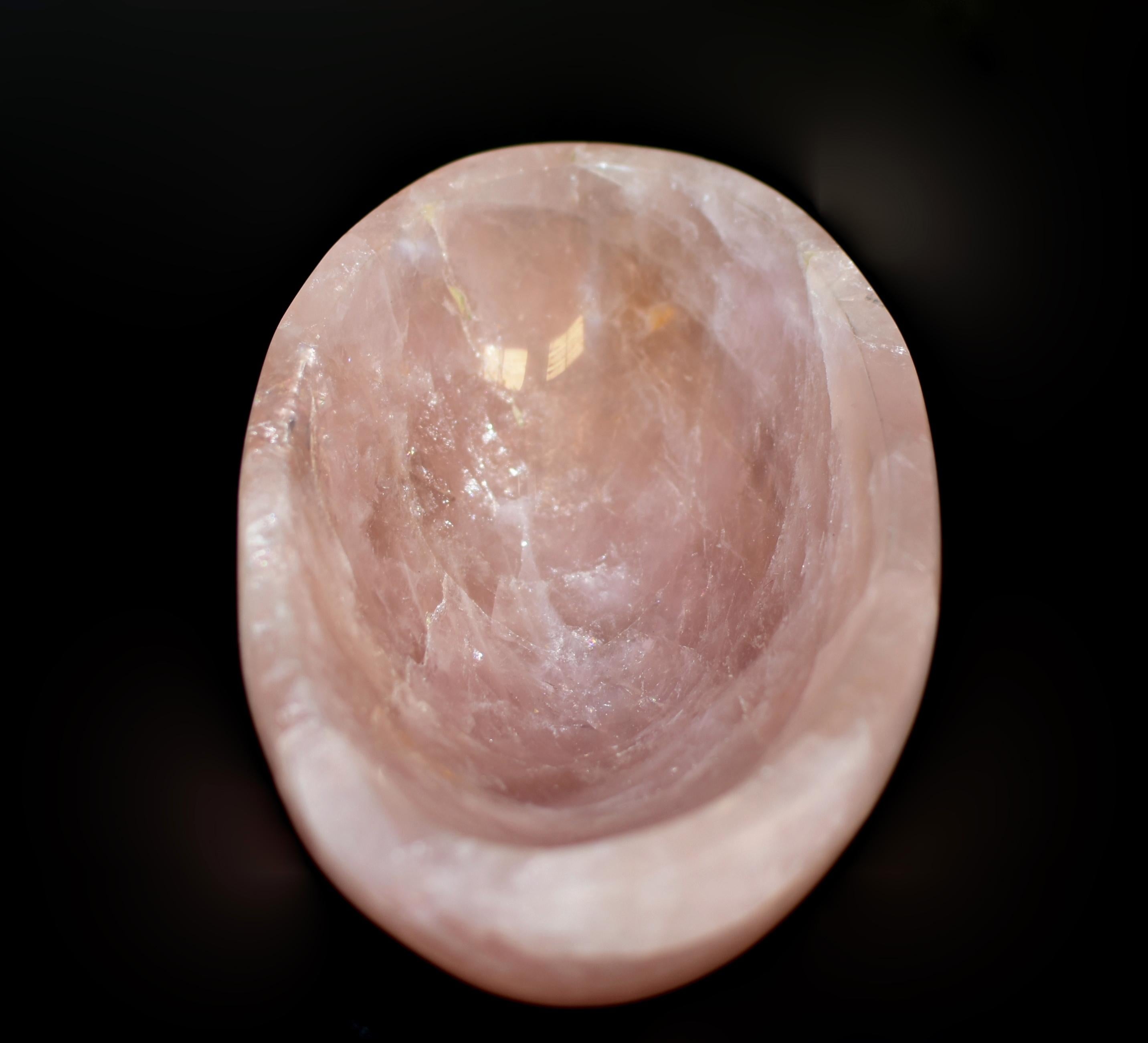 Oval Rose Quartz Bowl 7.25