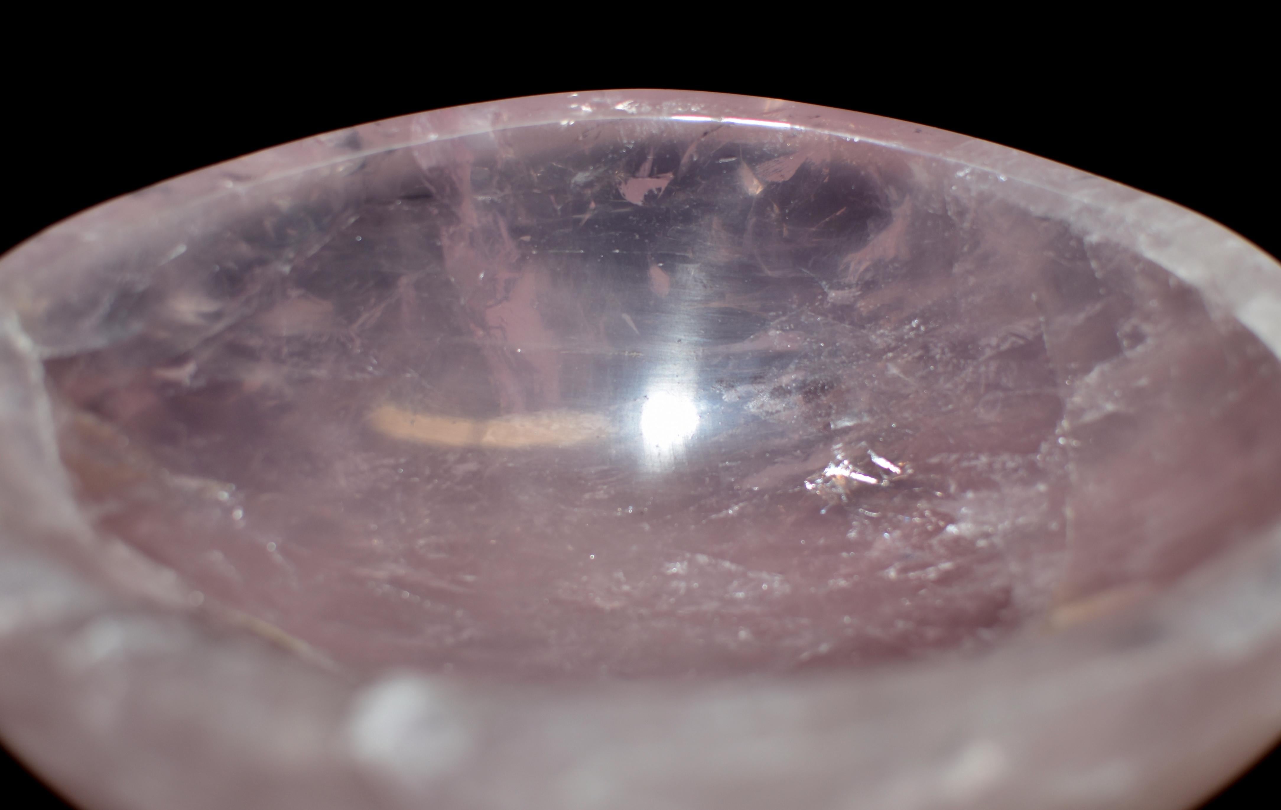 Oval Rose Quartz Bowl 5 lb For Sale 3