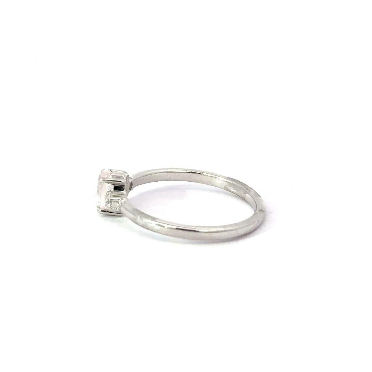For Sale:  Oval Rose Quartz & CZ Single Stone Ring in 925 Sterling Silver for Girlfriend 5