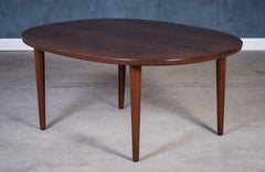 Oval Rosewood Coffee Table attributed to Aksel Kjersgaard, Odense Møbelfabrik, 1