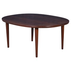 Oval Rosewood Coffee Table attributed to Aksel Kjersgaard, Odense Møbelfabrik, 1
