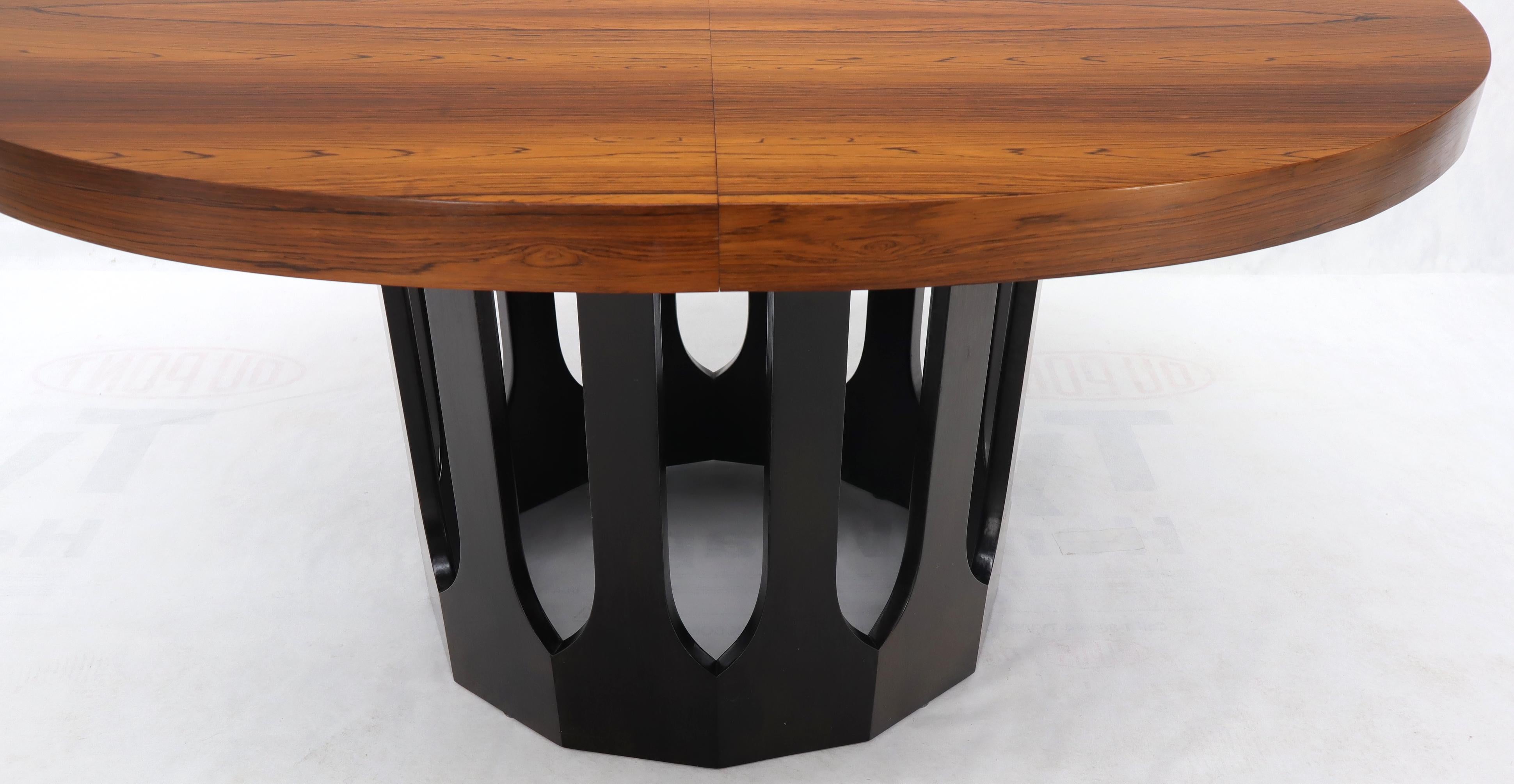 Oval Rosewood Ebonized Solid Mahogany Base Dining Table by Harvey Probber 2 Leaf In Excellent Condition In Rockaway, NJ