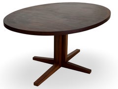 Oval rosewood extension dining table by Heltborg Møbler, Denmark.