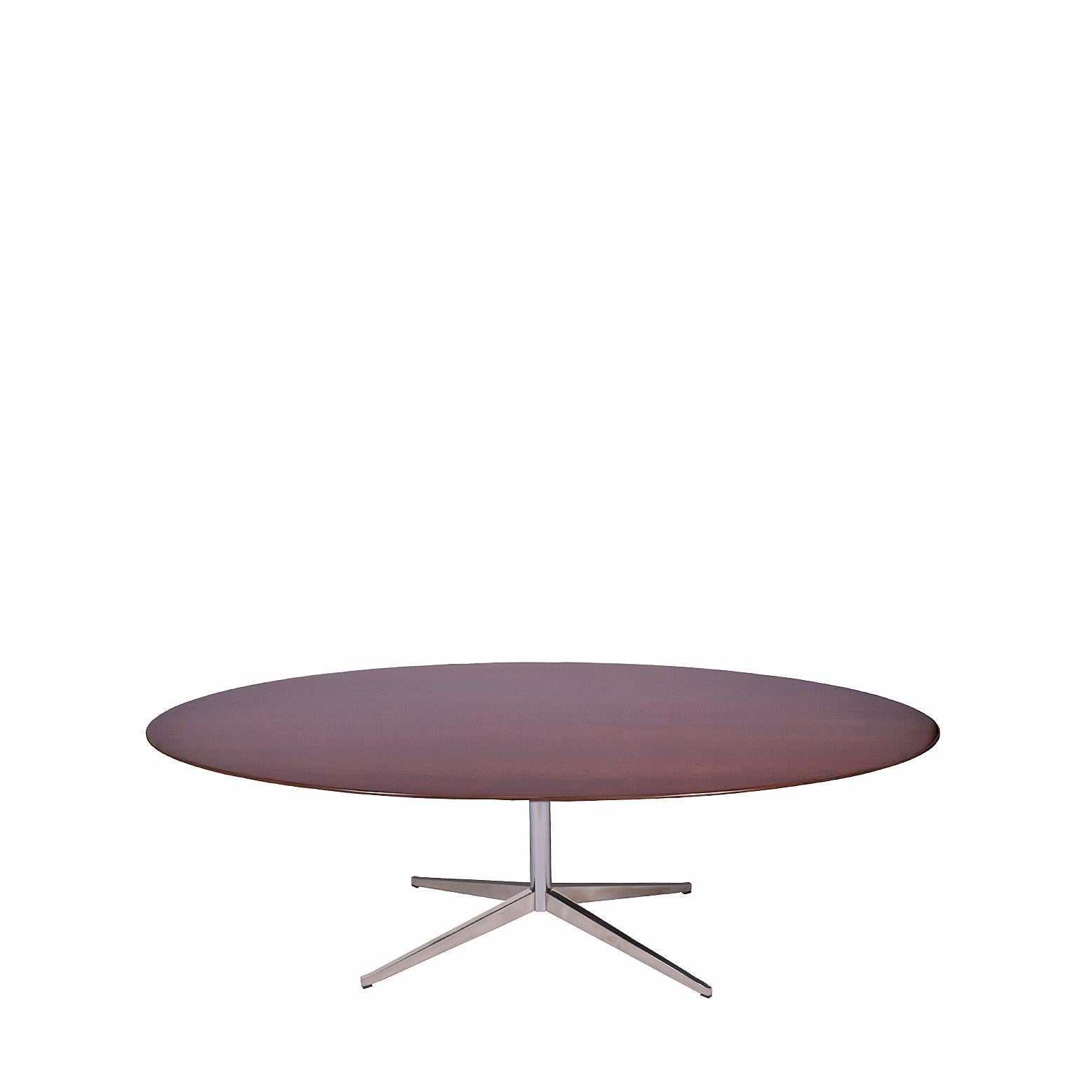Modern  8' Oval Rosewood Table or Desk by Florence Knoll