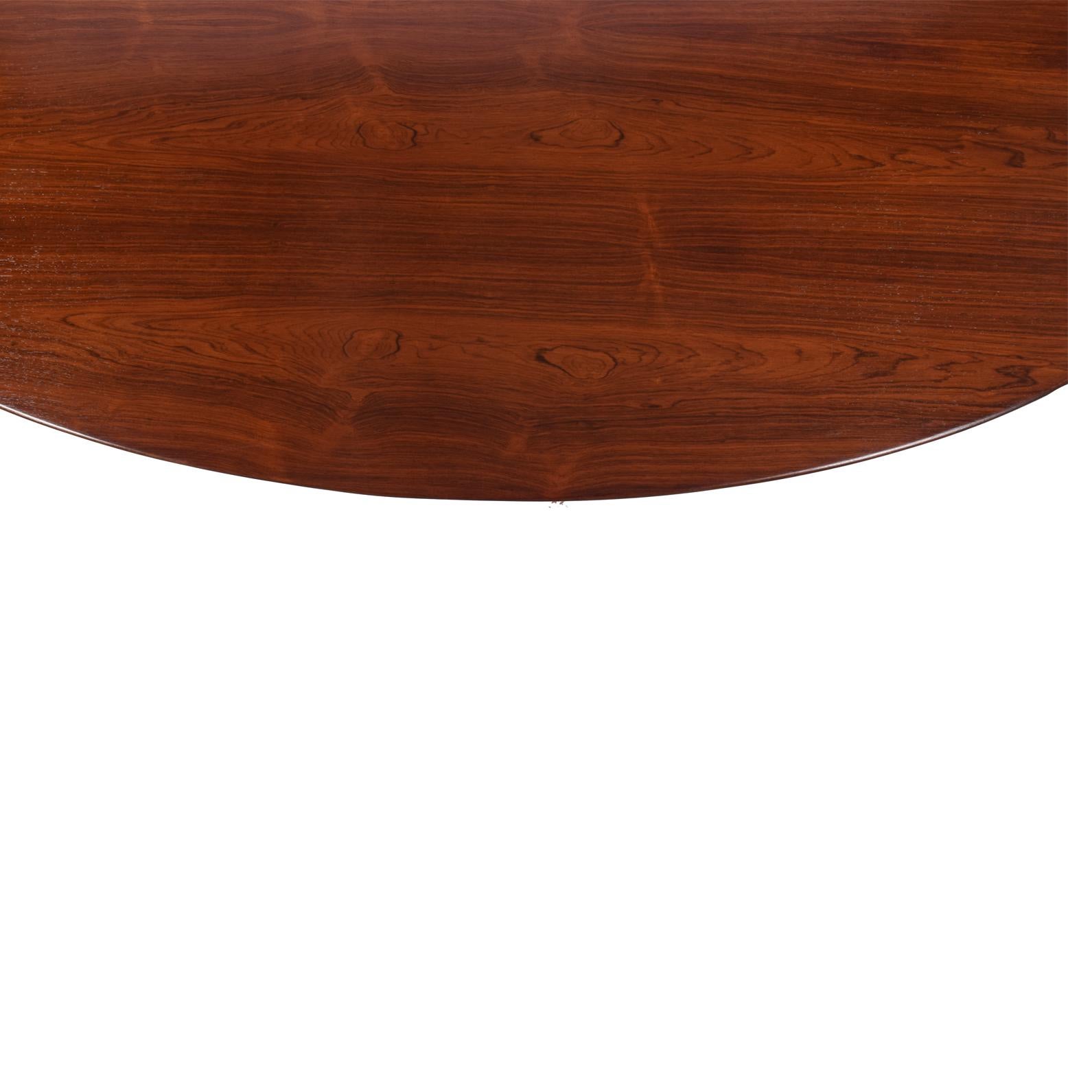  8' Oval Rosewood Table or Desk by Florence Knoll In Good Condition In Hudson, NY