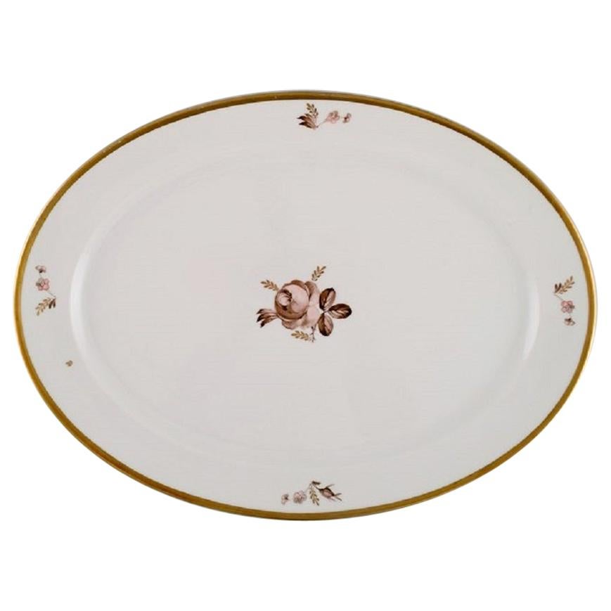 Oval Royal Copenhagen Brown Rose Serving Dish, Two Dishes Available For Sale
