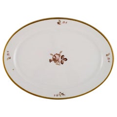 Retro Oval Royal Copenhagen Brown Rose Serving Dish, Two Dishes Available