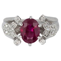 Oval Ruby and Diamond Accent Band