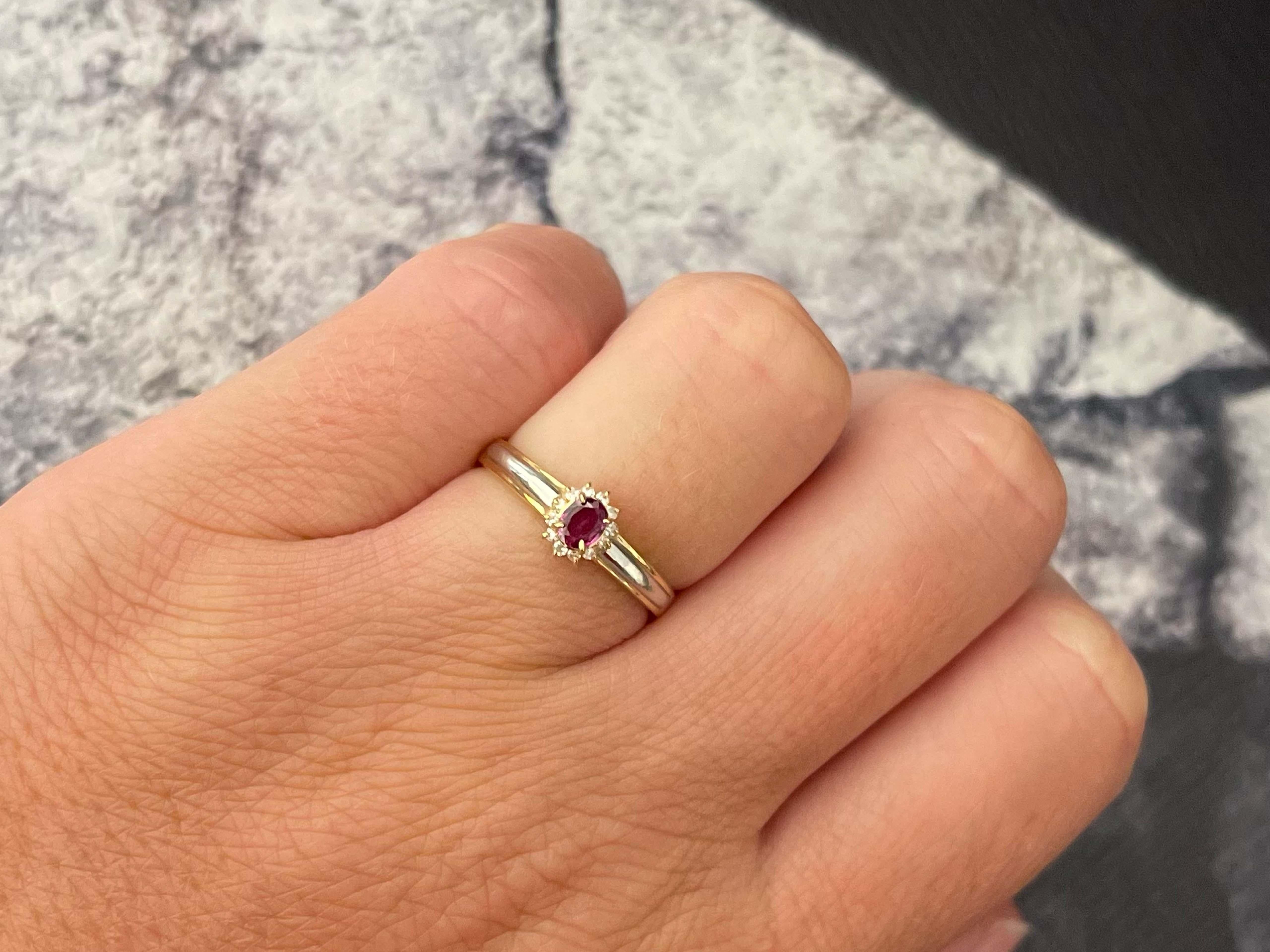 Item Specifications:

Metal: 18k Yellow Gold & Platinum

Style: Statement Ring

Ring Size: 6.25 (resizing available for a fee)

Total Weight: 2.0 Grams

Gemstone Specifications:

Gemstones: 1 red ruby

Ruby Carat Weight: 0.16 carats

Diamond Carat