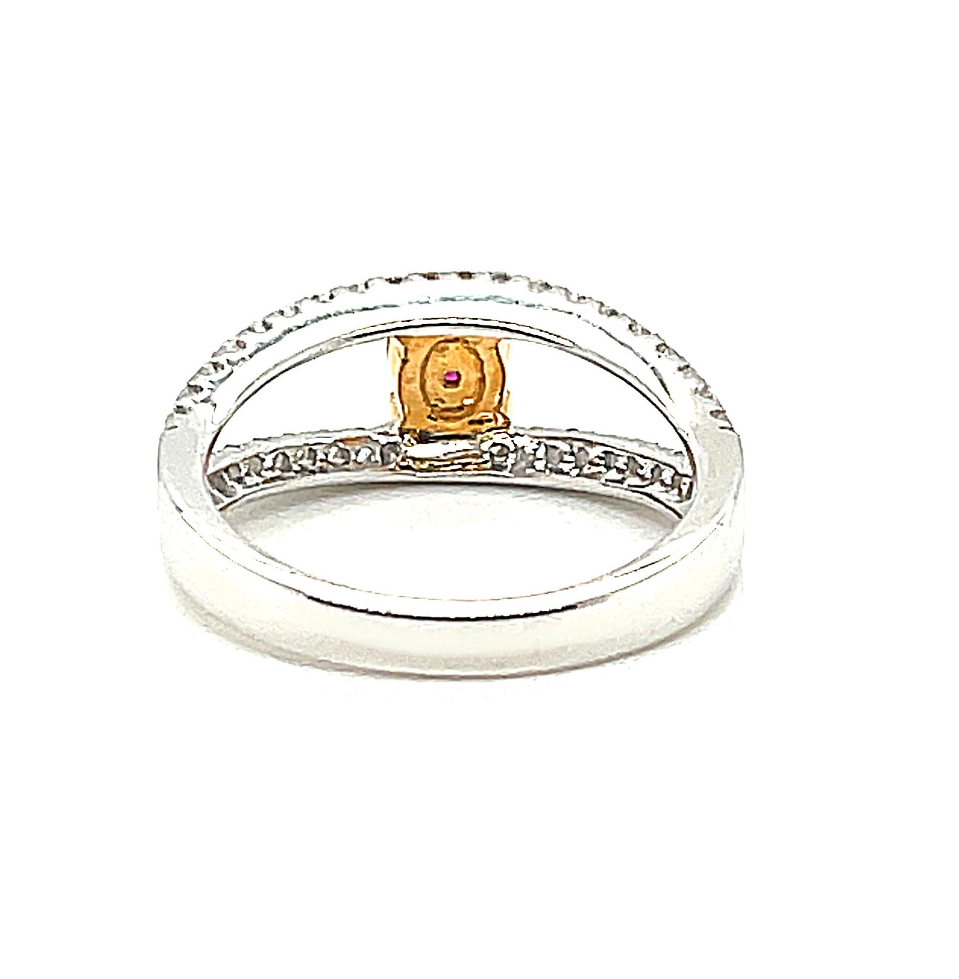 Ruby and Diamond Pave Cocktail Ring in White and Yellow Gold  In New Condition For Sale In Los Angeles, CA