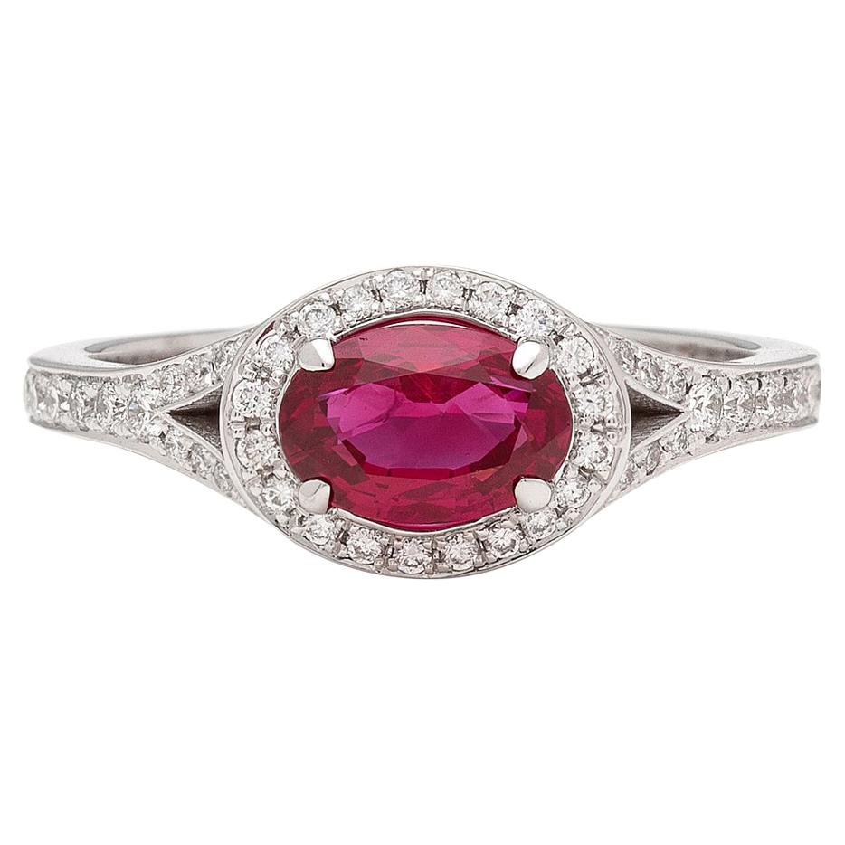 Oval Ruby and Diamond Ring