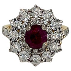 Oval Ruby and Diamond Statement Ring