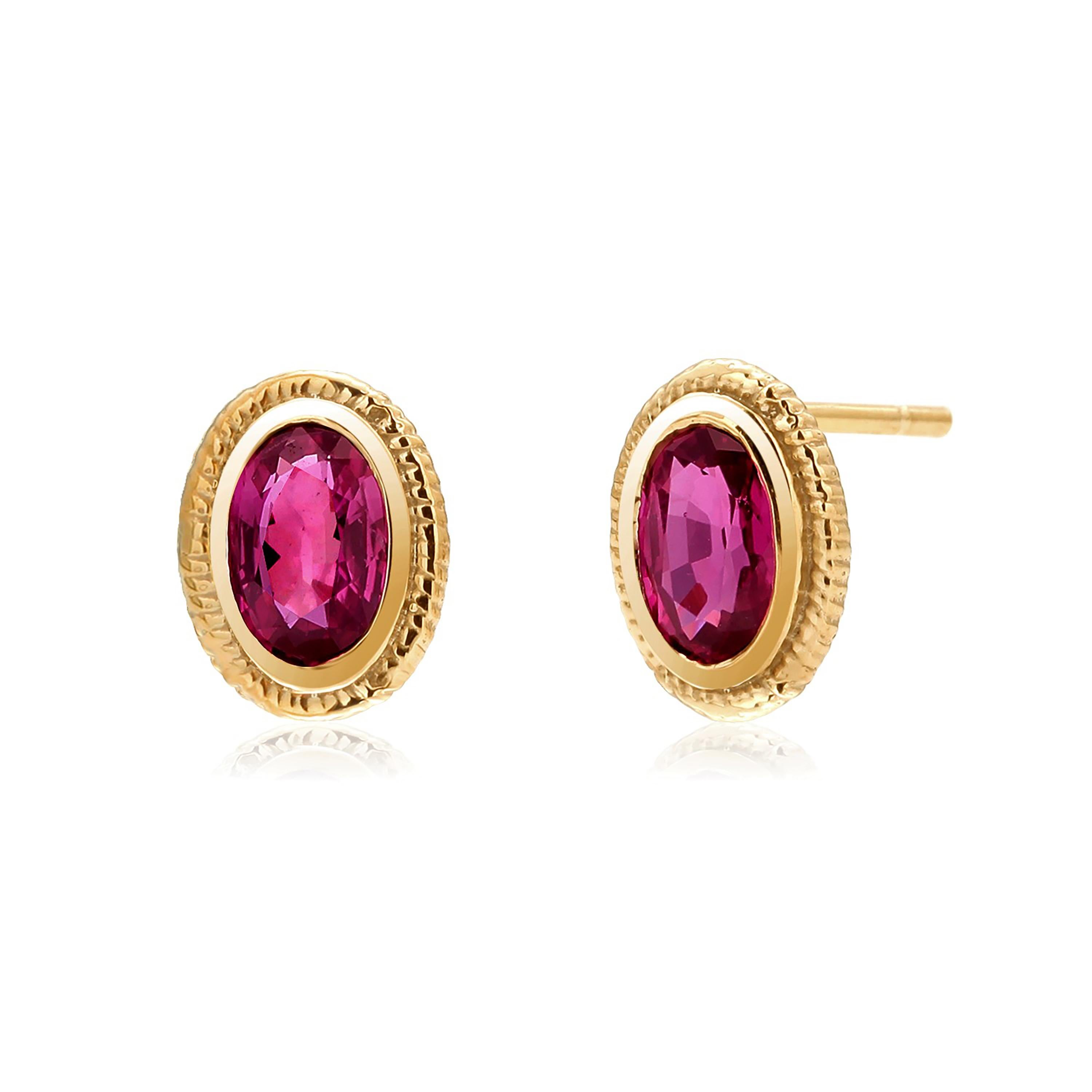 ruby gold earrings