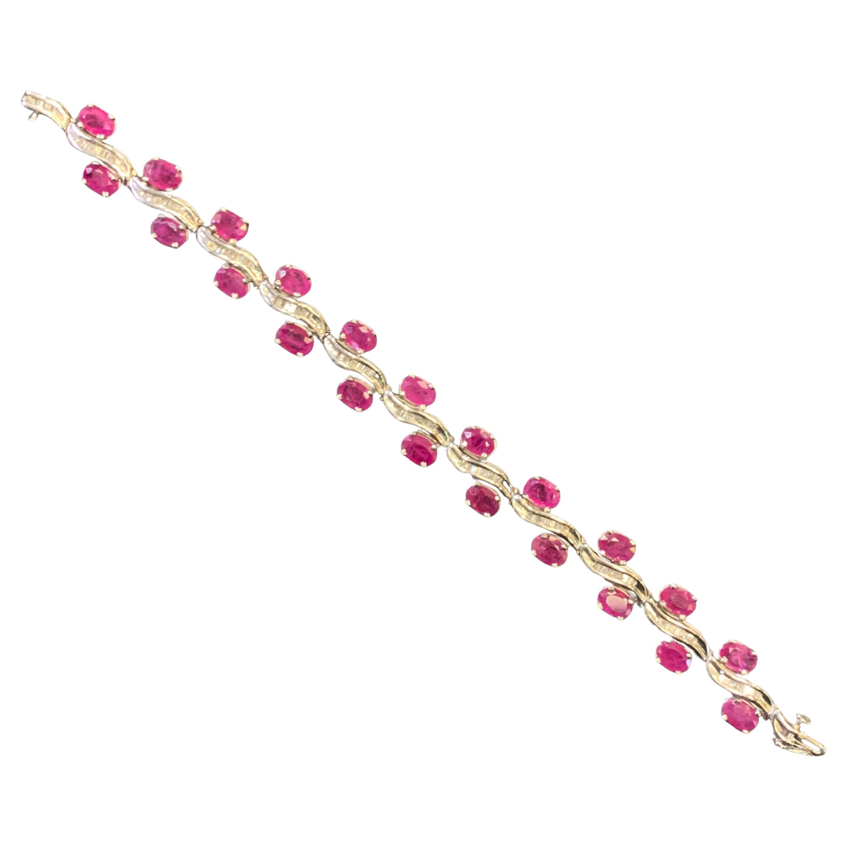 Oval Ruby & Diamond Bracelet