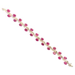 Bracciale ovale con rubini e diamanti