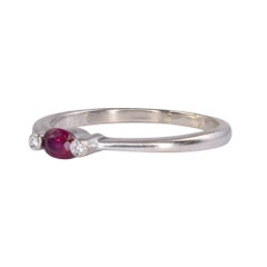 Oval Ruby & Diamond White Gold Ring