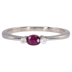Oval Ruby 
Diamond White Gold Ring