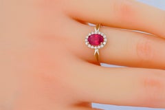 Oval  Ruby Engagement Ring in 14k gold