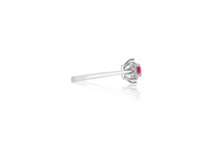 Oval Ruby Halo Engagement Ring