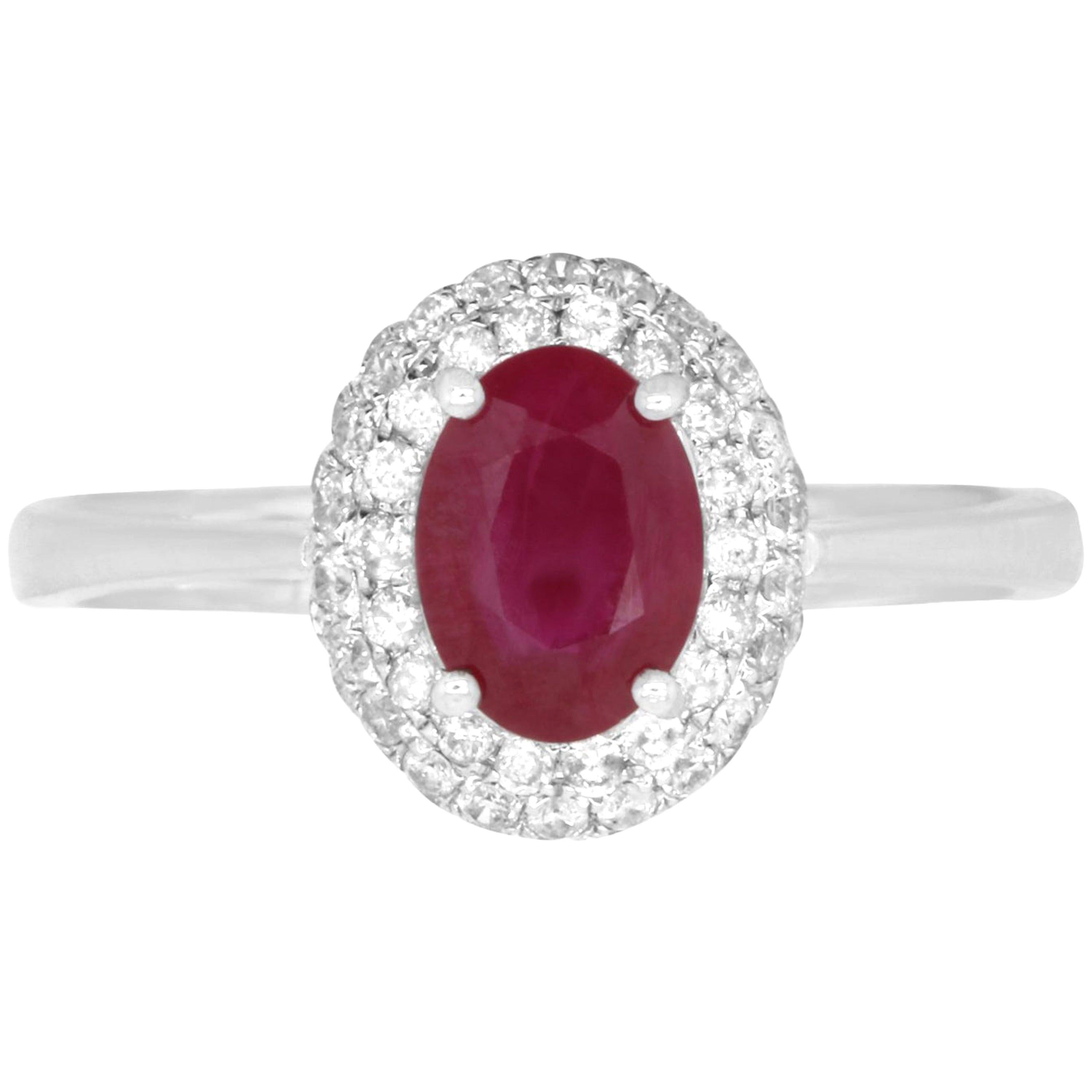 2 Carat Oval White and Rose Gold Diamond Engagement Ring For Sale at