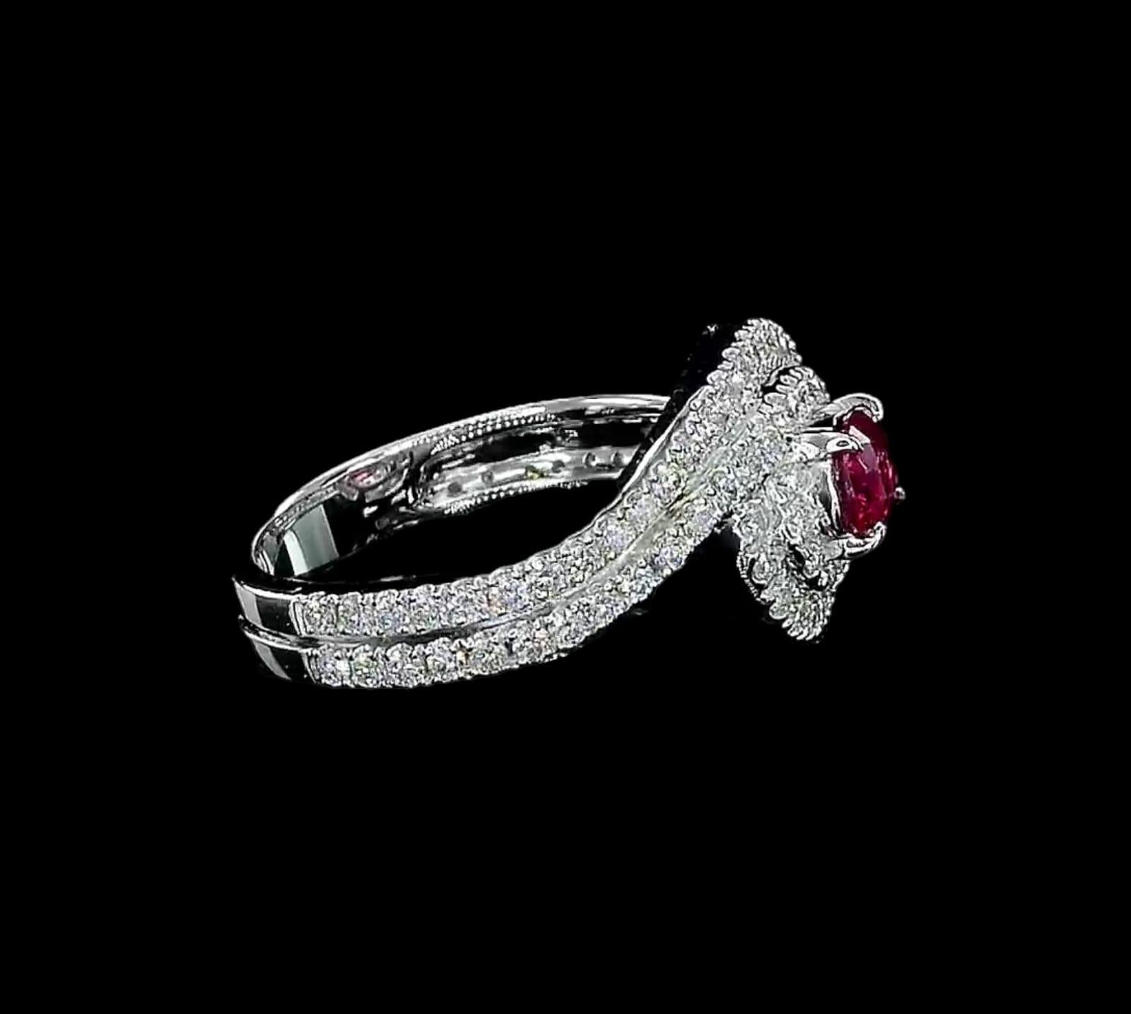 Women's or Men's Oval ruby ring For Sale