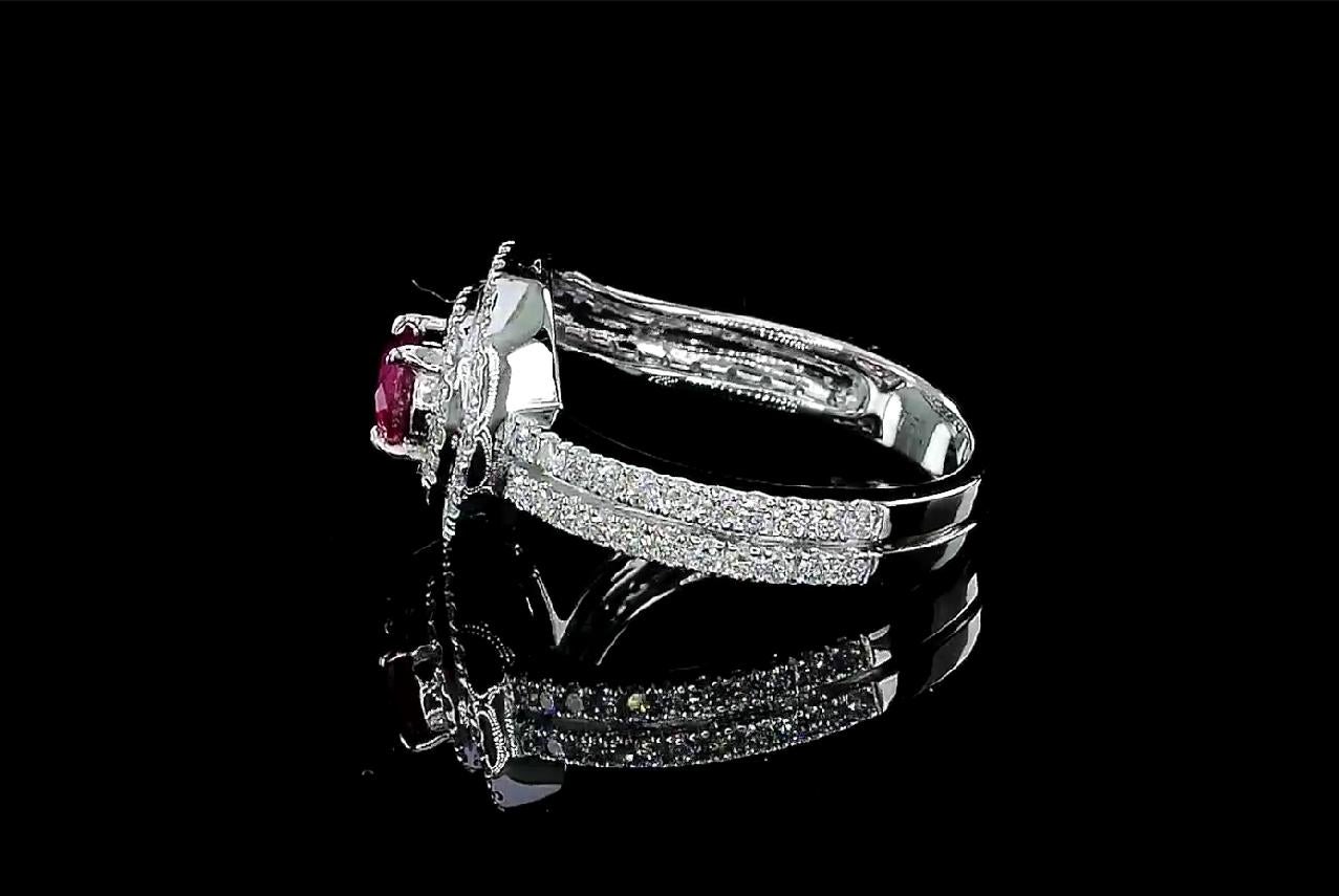 Anello con rubino ovale in vendita 1