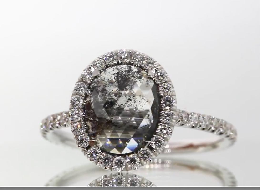 salt and pepper diamond engagement rings