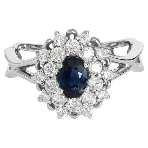 Bague en or 14k avec saphir ovale.