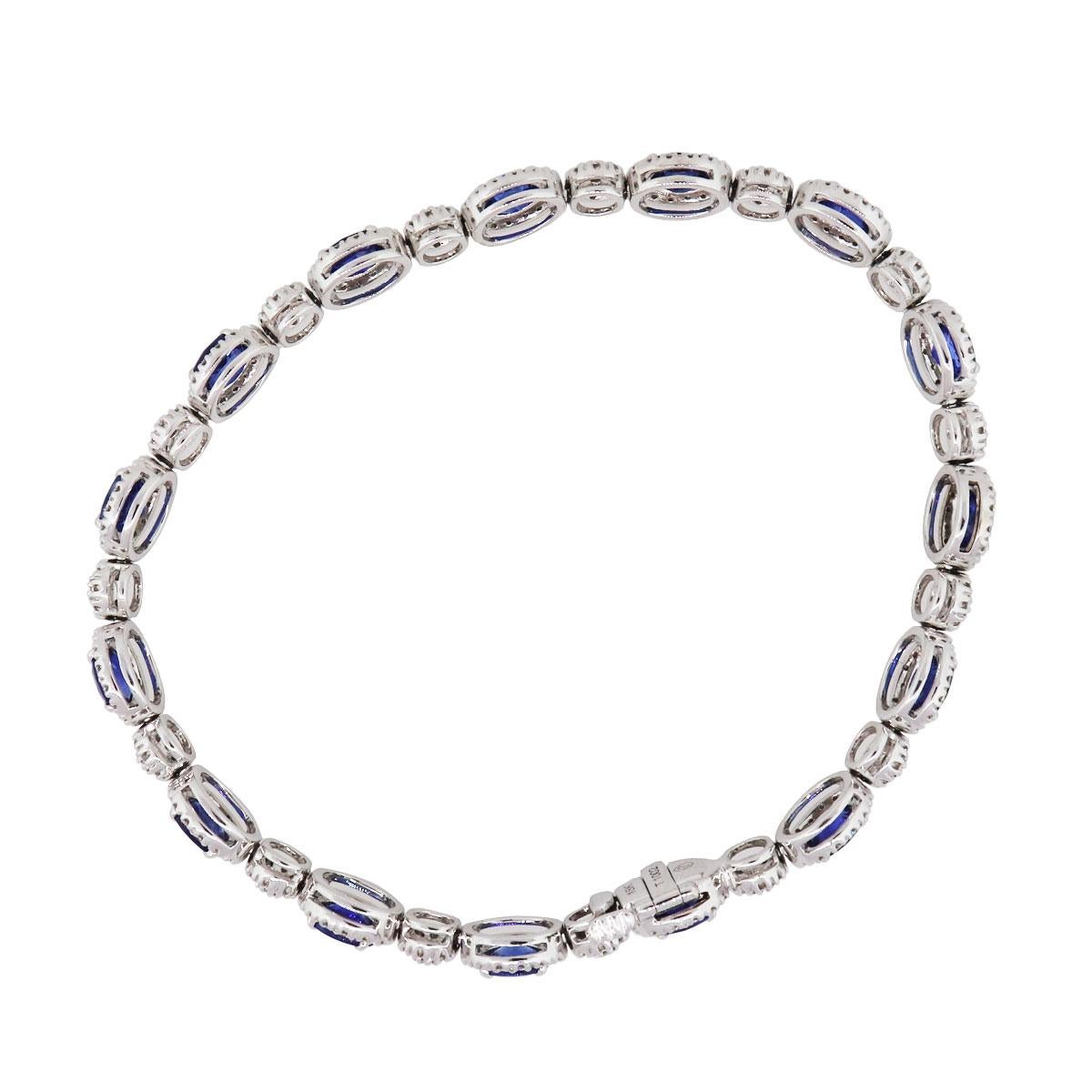 Oval Cut Oval Sapphire and Diamond Bracelet