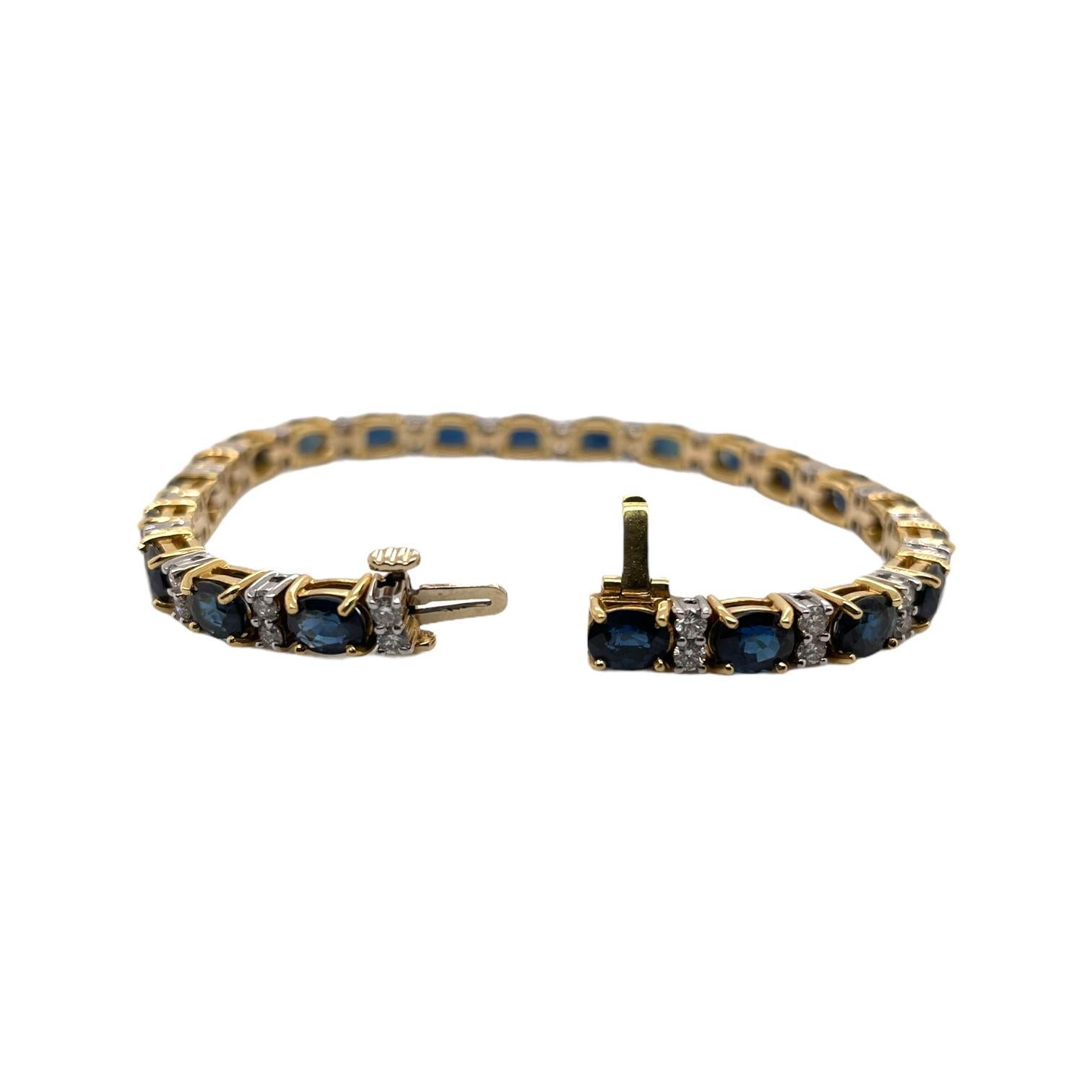 sapphire and diamond bracelet white gold