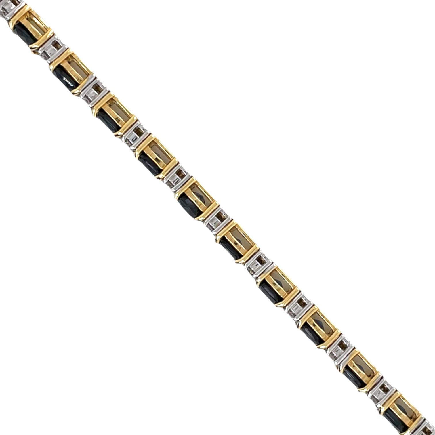 white sapphire tennis bracelet yellow gold