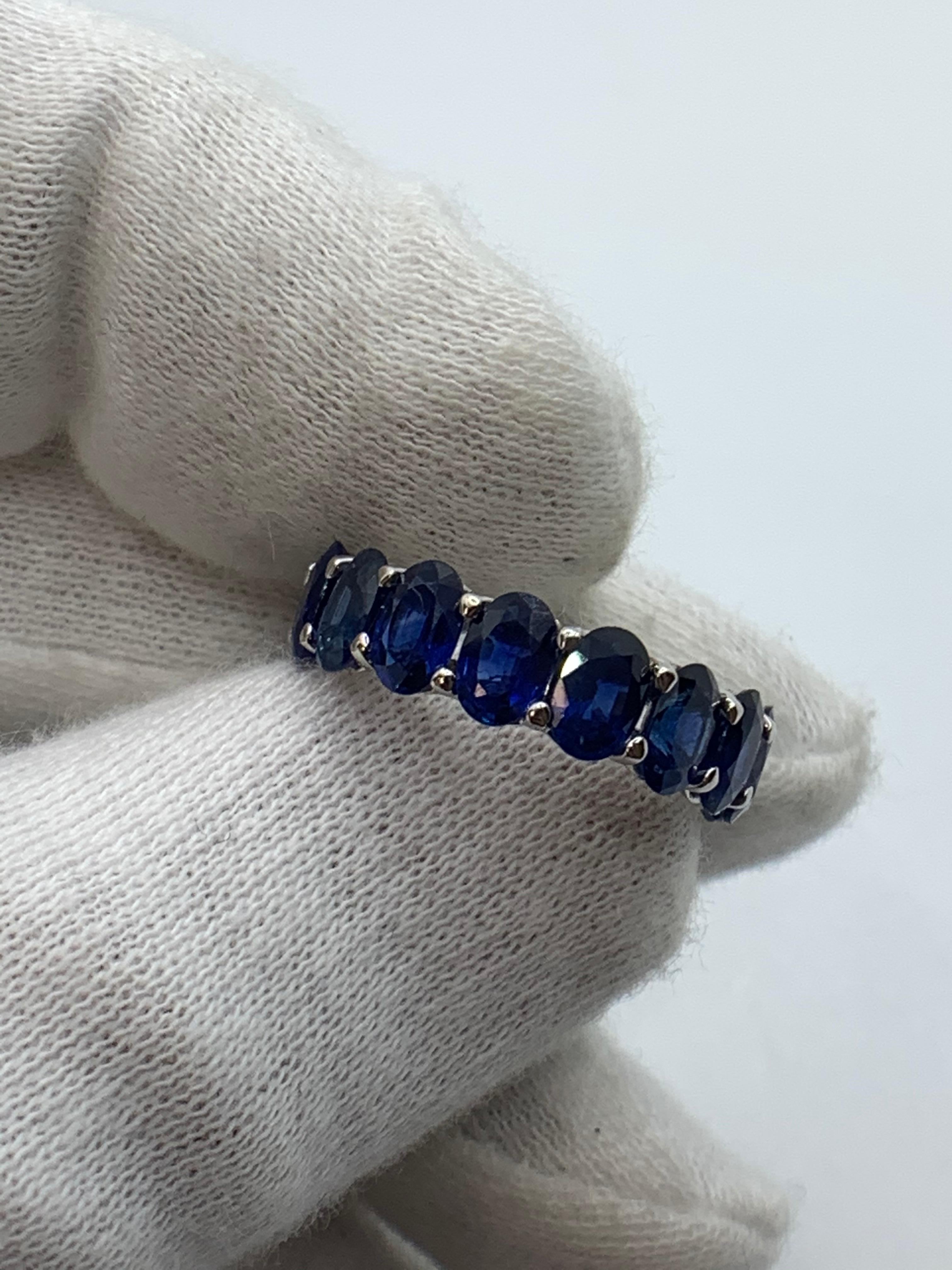 oval sapphire eternity band