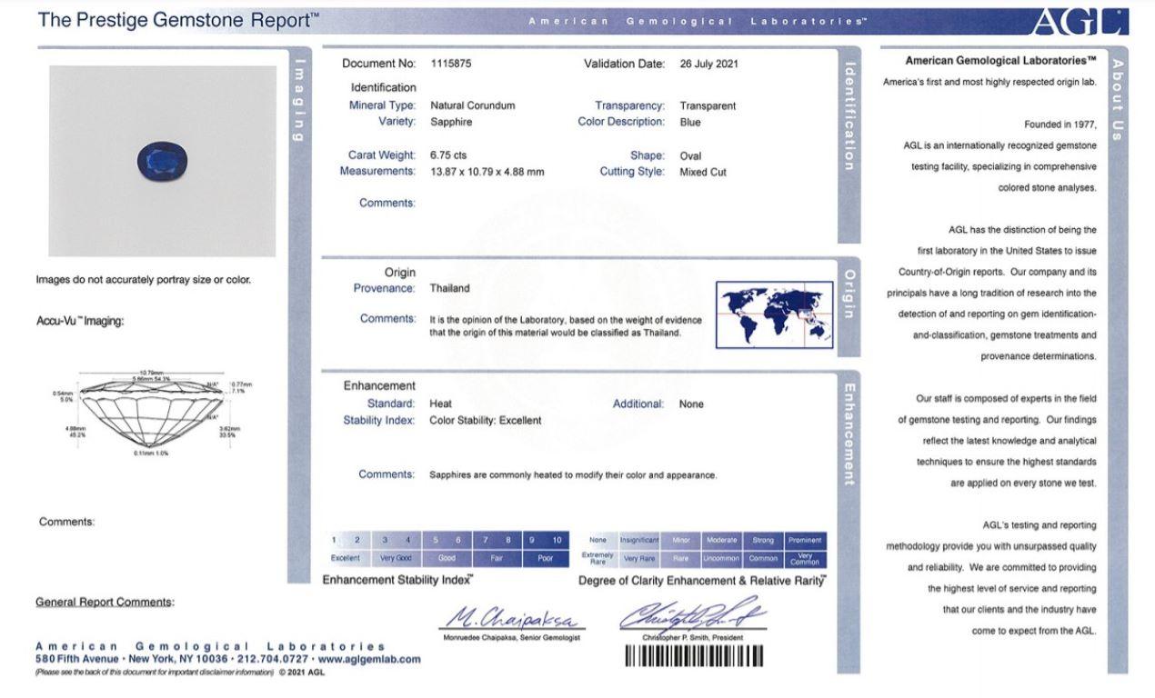 Donna Anello con zaffiro ovale e diamante a raggiera in vendita