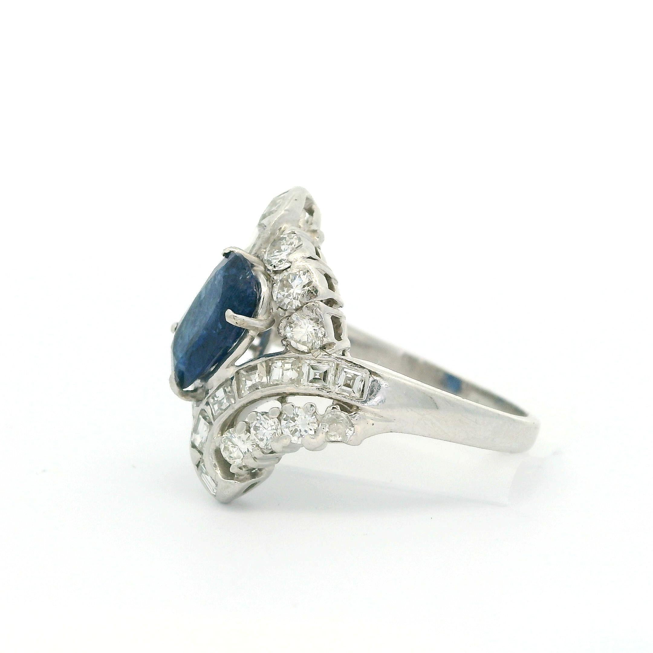 Women's Oval Sapphire and Diamond Ring  For Sale
