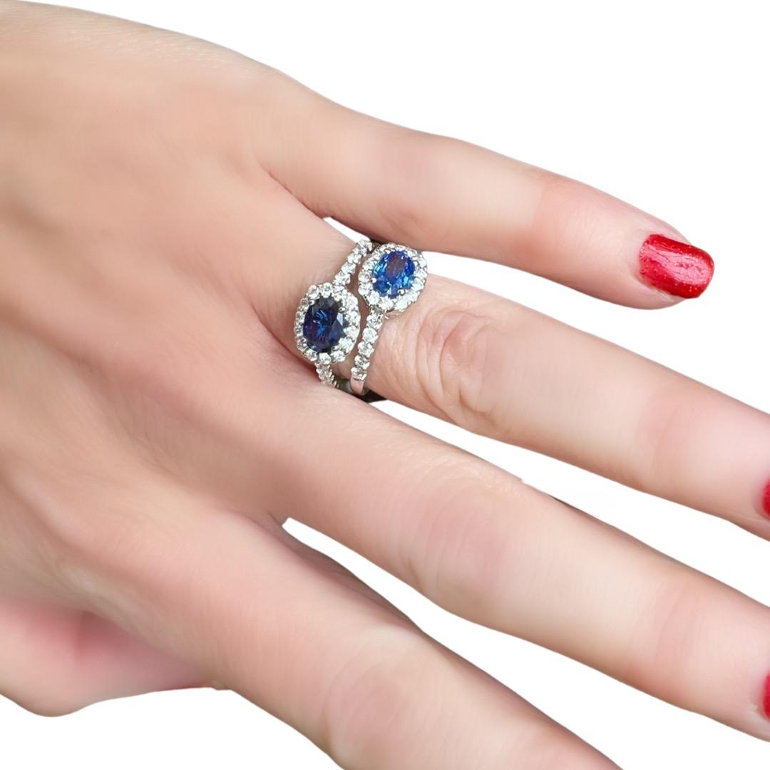 Oval Sapphire and Diamond Ring For Sale 1