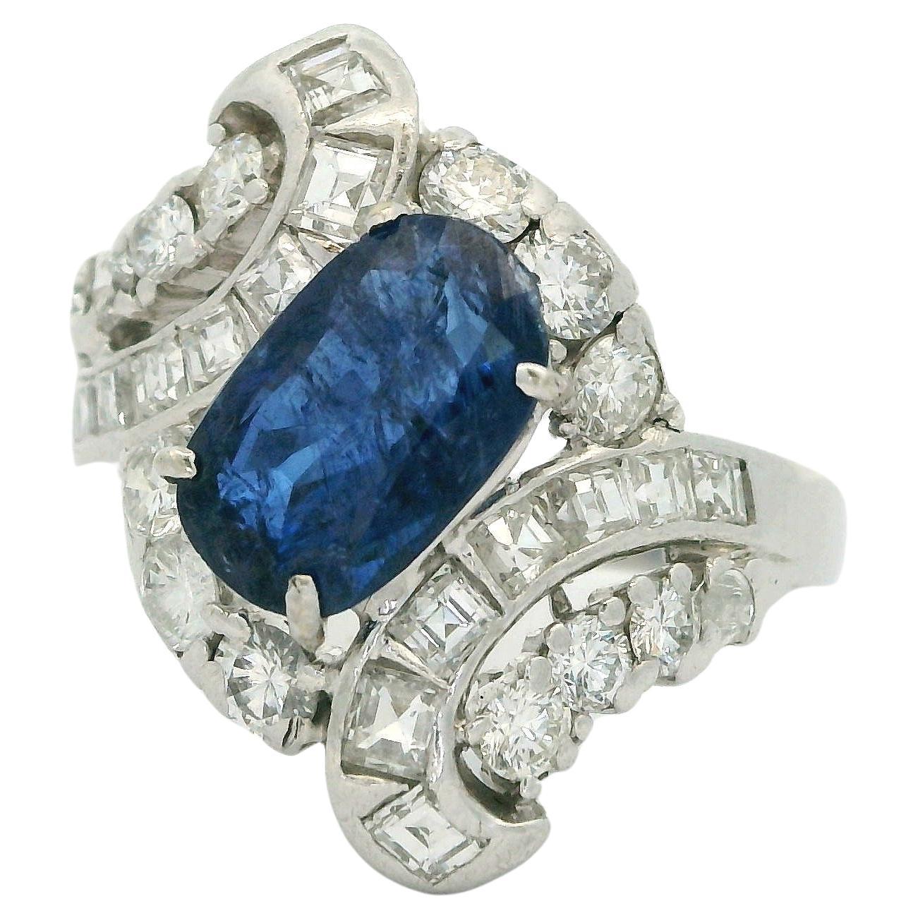 Oval Sapphire and Diamond Ring  For Sale