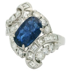 Antique Oval Sapphire and Diamond Ring