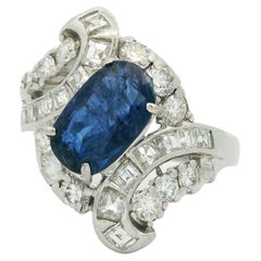 Oval Sapphire and Diamond Ring 