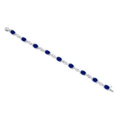 Oval Sapphire and Marquise Diamond Bracelet