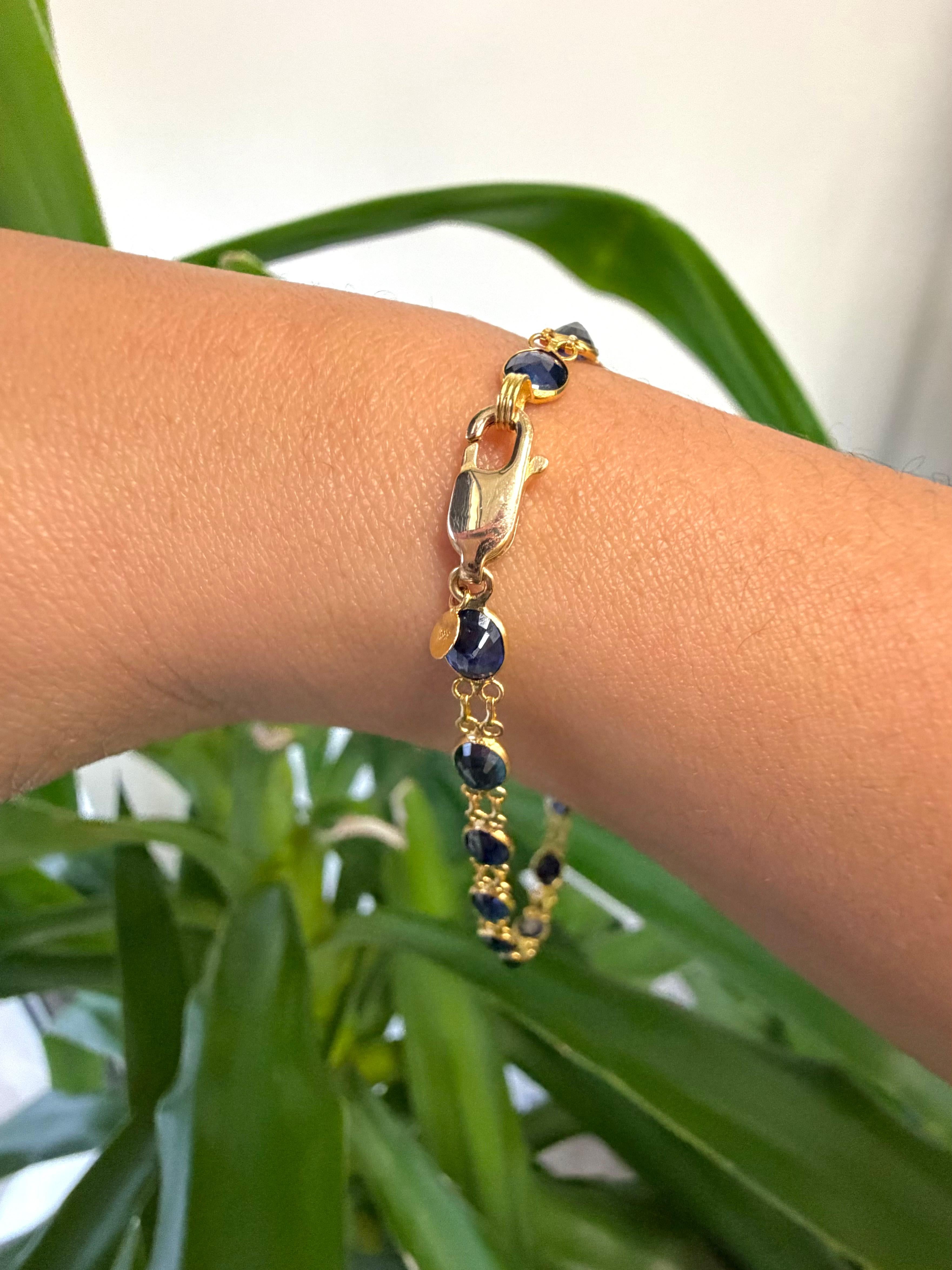 De las mujeres Oval Sapphire Bracelet in 18k Yellow Gold en venta