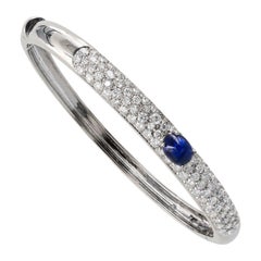 Bracelet contemporain saphir ovale diamant pavé