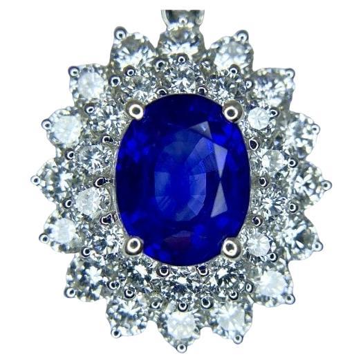 Oval Sapphire & Diamond Pendant on Diamond by the Yard Chain