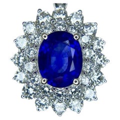 Pendentif en saphir ovale et diamant sur chaîne Diamond by the Yard