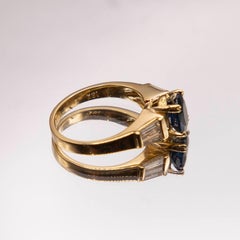 Bague saphir ovale et diamant