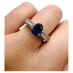 Bague de fiançailles saphir ovale or 14KT