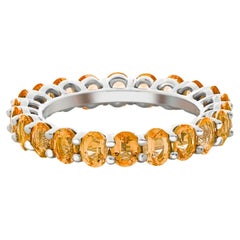 Oval Sapphire Full Eternity Wedding Band